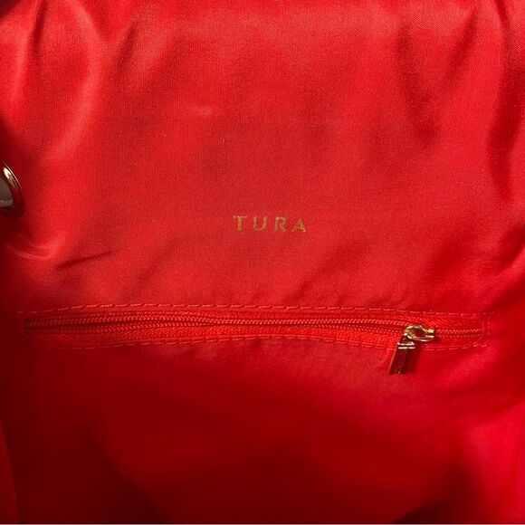 Tura Gray Faux Leather Backpack Shoulder Bag Satchel Drawstring Purse - Picture 6 of 16